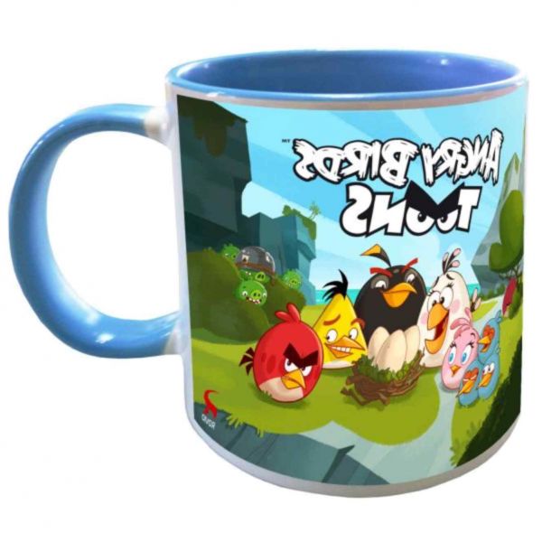 Caneca Angry Birds - Interior e Alça Azul